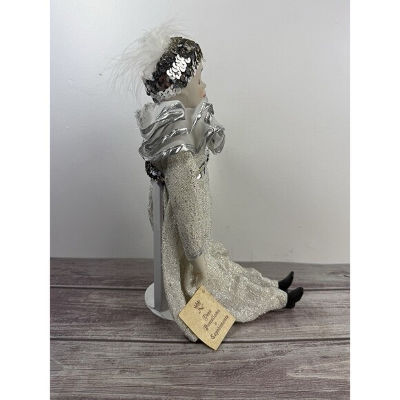 Vintage Capodimonte Deza Porcella Doll Jester Clown 16” Italy w/ Display - Picture 5 of 14